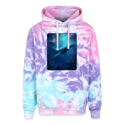 Humpback Whale Ocean Reef Design - Adult Tie Dye Hoodie