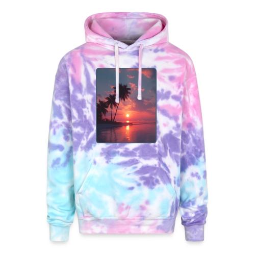 Tropical Sunset Ocean Reflection Design - Adult Tie Dye Hoodie