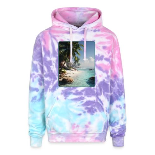 Tropical Beach Paradise Palm Design - Adult Tie Dye Hoodie