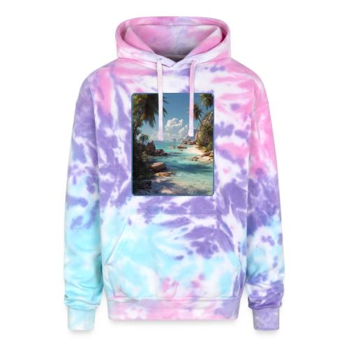 Tropical Island Paradise Ocean Design - Adult Tie Dye Hoodie
