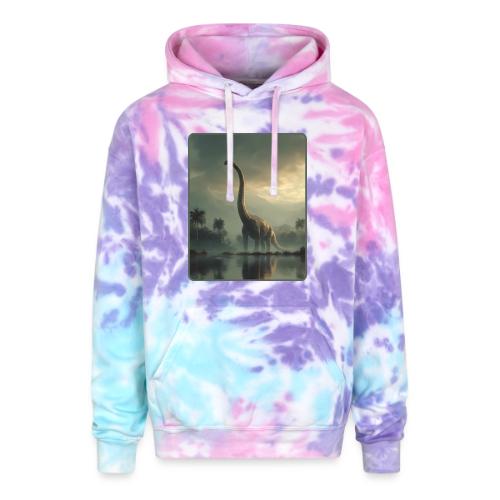 Brachiosaurus Misty Lake Design - Adult Tie Dye Hoodie