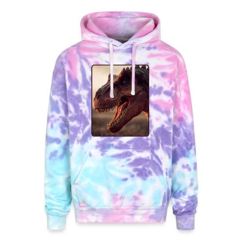 T Rex Roaring Close-Up Design - Adult Tie Dye Hoodie