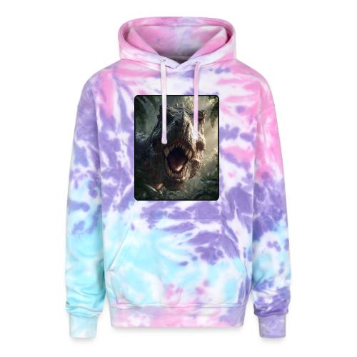 T Rex Jungle Roar Design - Adult Tie Dye Hoodie