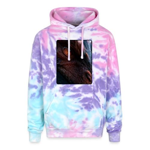 Fierce Ancient Dragon Portrait Design - Adult Tie Dye Hoodie
