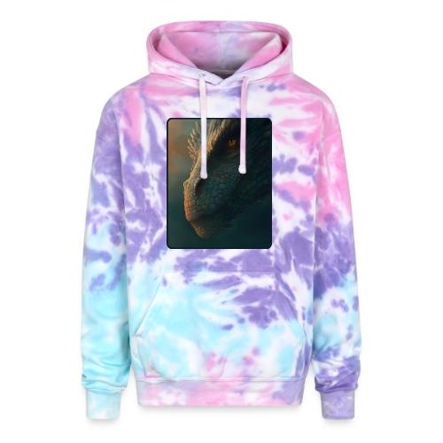 Golden Eye Dragon Close-Up Design - Adult Tie Dye Hoodie