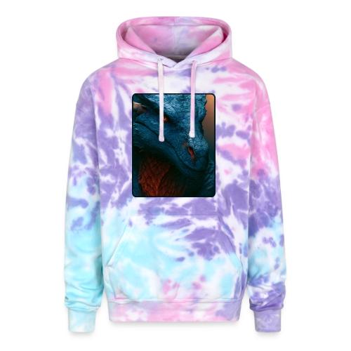 Turquoise Dragon Fire Eye Design - Adult Tie Dye Hoodie