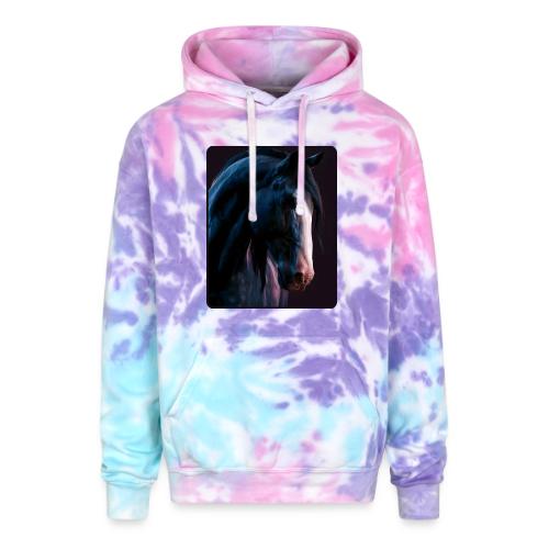 Noble Horse Cinematic Portrait Design - Adult Tie Dye Hoodie