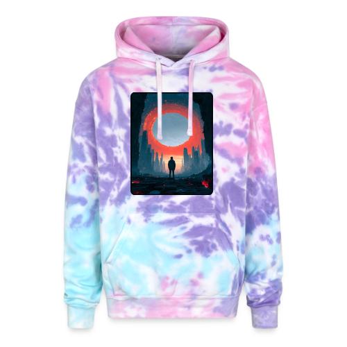 Cosmic Portal Future City Design - Adult Tie Dye Hoodie