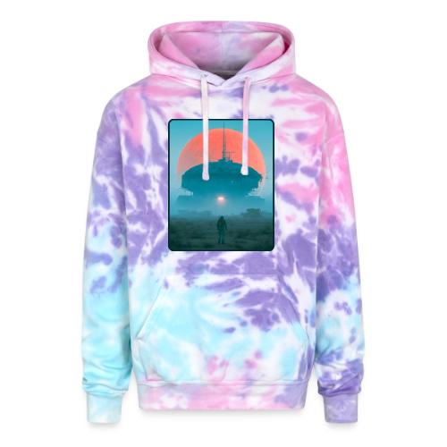 Astronaut Alien Outpost Design - Adult Tie Dye Hoodie