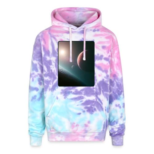Deep Space Planet Horizon Art - Adult Tie Dye Hoodie