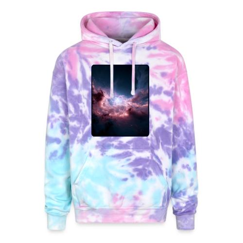 Radiant Cosmic Nebula Artwork - Adult Tie Dye Hoodie
