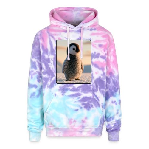 Cute Penguin Chick Sunrise Design - Adult Tie Dye Hoodie