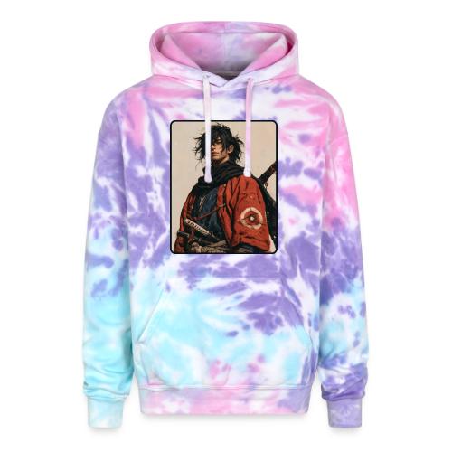 Young Samurai Warrior Portrait - Adult Tie Dye Hoodie