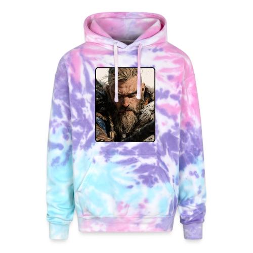 Fierce Viking Warrior Portrait - Adult Tie Dye Hoodie