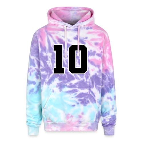 Varsity Number 10 Athletic Design - Adult Tie Dye Hoodie