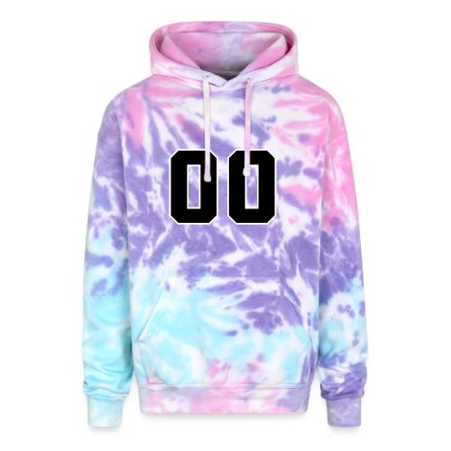 Varsity 00 Athletic Number Design - Adult Tie Dye Hoodie