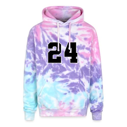 Varsity Number 24 College Font - Adult Tie Dye Hoodie