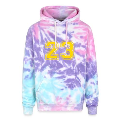 Number 23 in a classic athletic collegiate font - Adult Tie Dye Hoodie