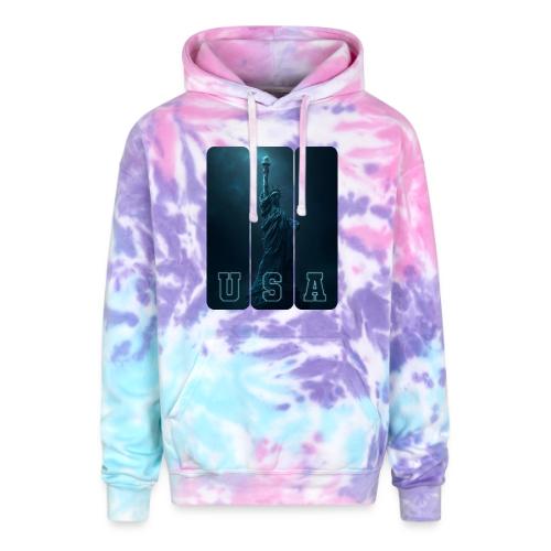Neon Liberty USA Triptych - Adult Tie Dye Hoodie