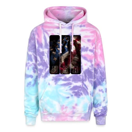 USA: Worn Stars and Stripes - Adult Tie Dye Hoodie