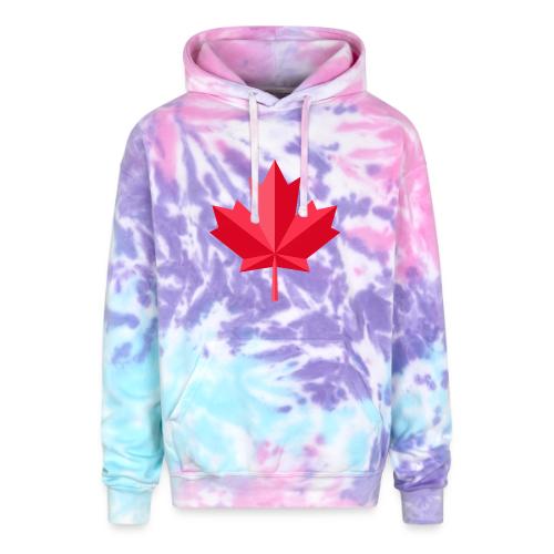 Canadian red maple leaf - Adult Tie Dye Hoodie