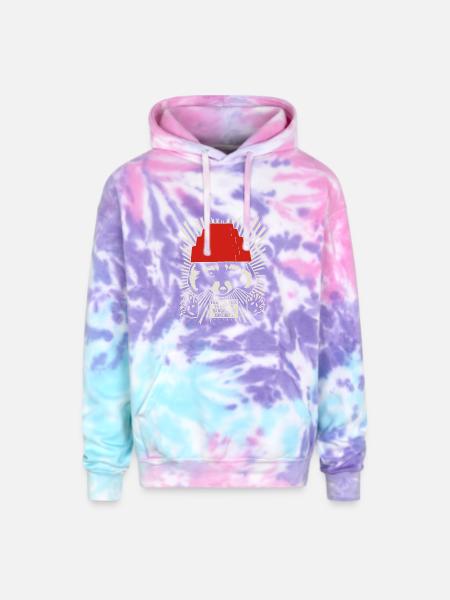 Raccoon DEVO Hat Poster – Bold Political Art Print - Adult Tie Dye Hoodie - cotton candy