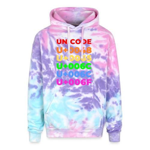 Hello, in unicode - Adult Tie Dye Hoodie