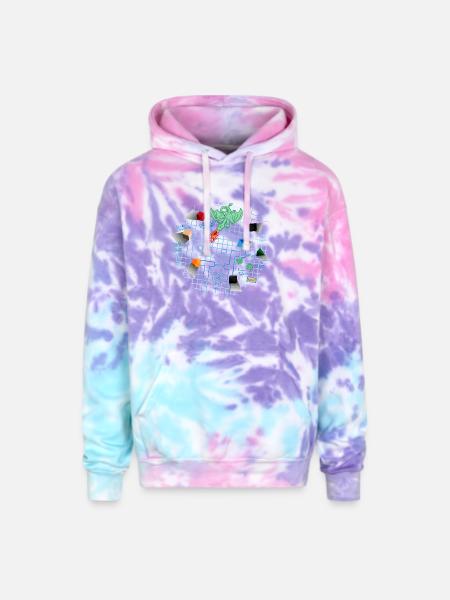 Dungeon Mastery - Adult Tie Dye Hoodie - cotton candy