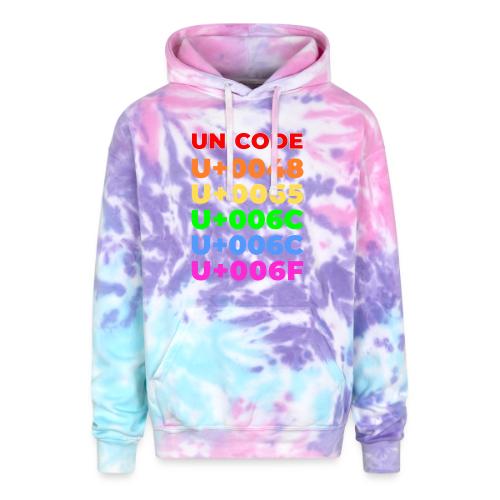 Hello, in unicode - Adult Tie Dye Hoodie