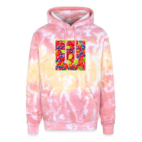 Colorful Berry Pattern - Adult Tie Dye Hoodie