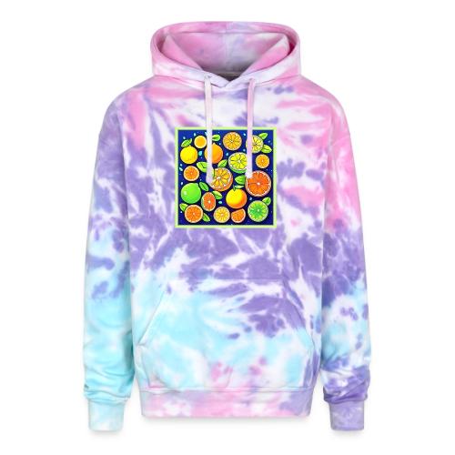 Fresh Citrus Slice Pattern - Adult Tie Dye Hoodie