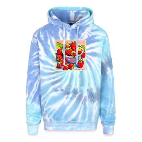 Fresh Strawberry Bowl - Adult Tie Dye Hoodie