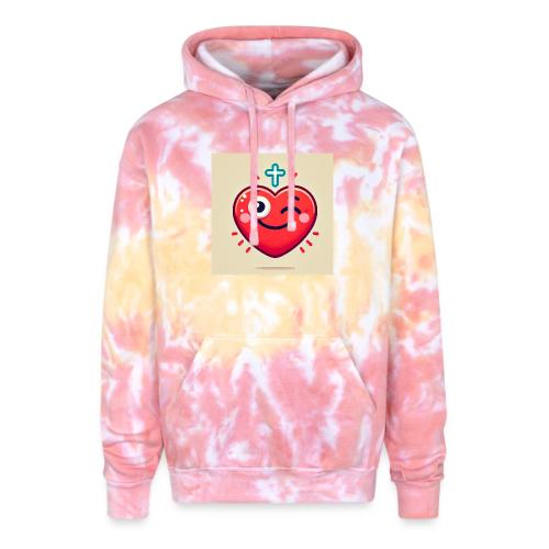 DALLE 2025 09 13 15 56 10 A winking heart sh - Adult Tie Dye Hoodie