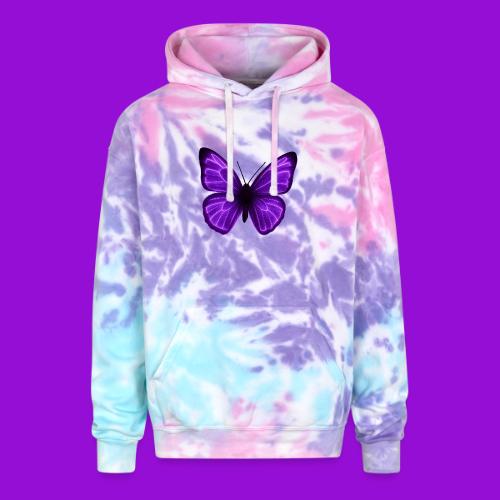 Neon Purple Butterfly - Adult Tie Dye Hoodie