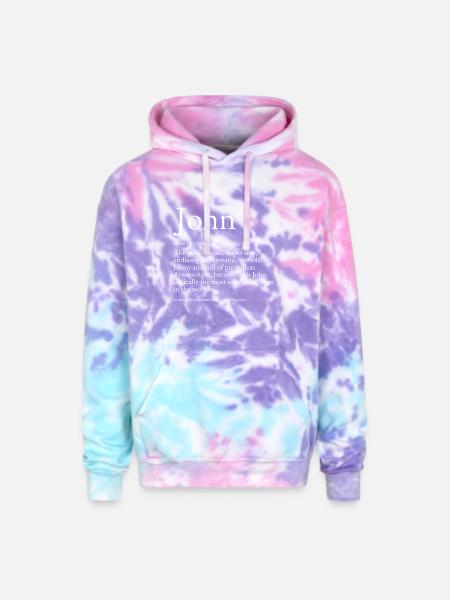 John Dictionary Definition Name John - Adult Tie Dye Hoodie - cotton candy