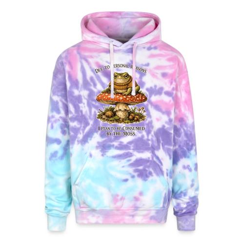 Frog Consumed by Moss Cottagecore Aesthetic - Adult Tie Dye Hoodie