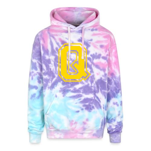 Letter Q – Capital Athletic Alphabet Monogram - Adult Tie Dye Hoodie