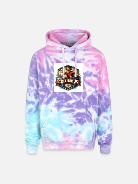 Seafaring Explorer Crest - Adult Tie Dye Hoodie - cotton candy