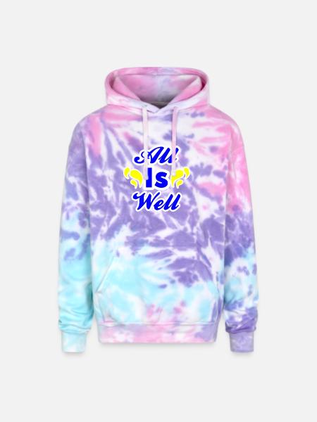 All Is Well - Adult Tie Dye Hoodie - cotton candy