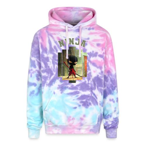 Cute Ninja Attack - Adult Tie Dye Hoodie