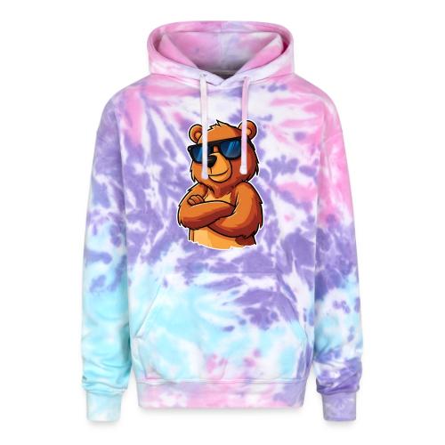 Cool Bear Sunglasses Cartoon Design - Adult Tie Dye Hoodie