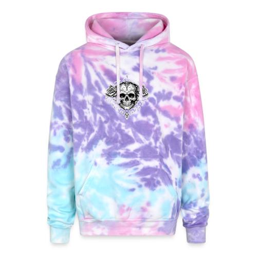 Gothic Filigree Skull - Adult Tie Dye Hoodie