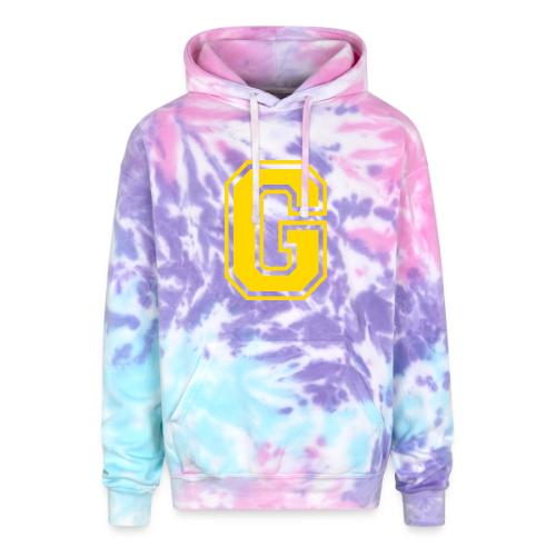 Letter G – Capital Athletic Alphabet Monogram - Adult Tie Dye Hoodie