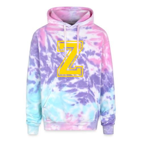Letter Z – Capital Athletic Alphabet Monogram - Adult Tie Dye Hoodie