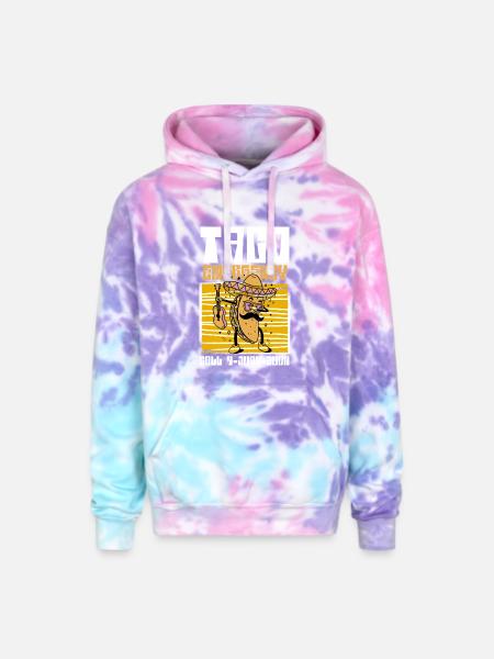Taco Emergency Hero - Adult Tie Dye Hoodie - cotton candy