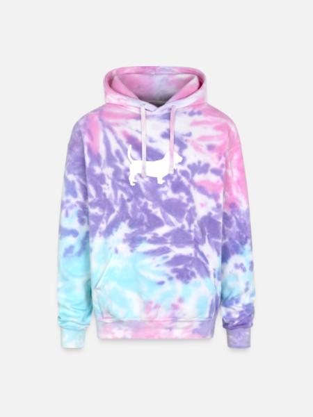 Basset Hound Dog - Adult Tie Dye Hoodie - cotton candy