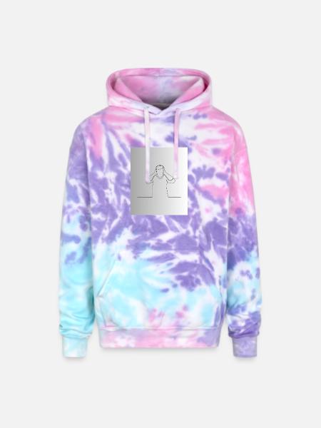 Line Mindful Moment - Adult Tie Dye Hoodie - cotton candy