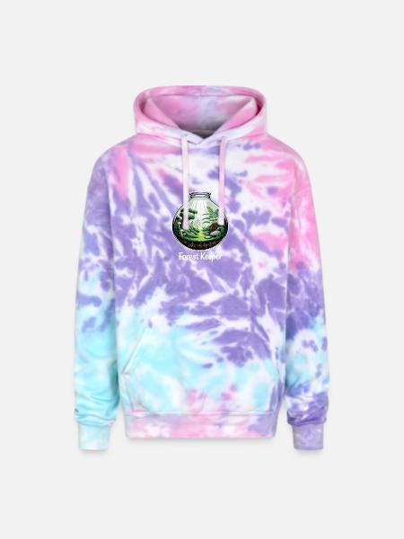Forest Keeper Mossarium Terrarium - Adult Tie Dye Hoodie - cotton candy