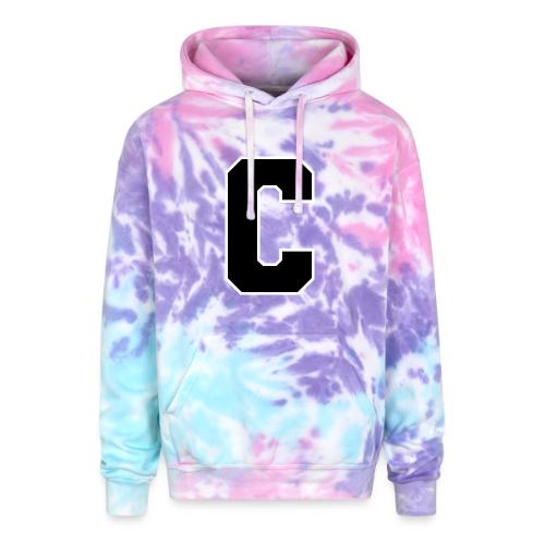Varsity Letter C Collegiate Monogram - Adult Tie Dye Hoodie