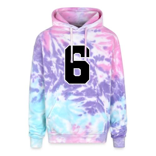 Varsity Number 6 Sports Font - Adult Tie Dye Hoodie